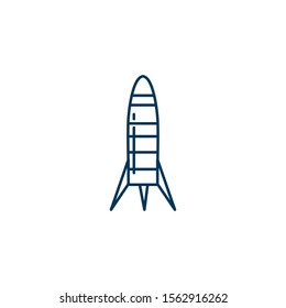 space rocket launcher line style icon vector illustration design