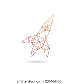 Space rocket launching abstract isolated on a white backgrounds, vector illustration