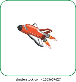 space rocket launch.Project start up rocket Solar System and text space.white background