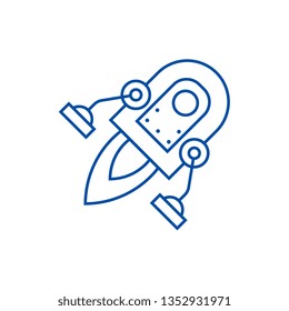 Space rocket line icon concept. Space rocket flat  vector symbol, sign, outline illustration.