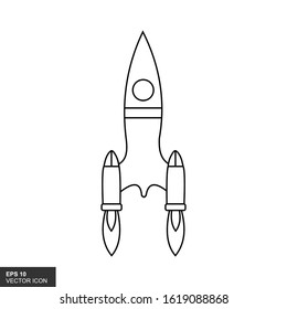 Space rocket line icon. Vector illustration