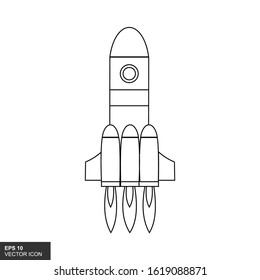 Space rocket line icon. Vector illustration