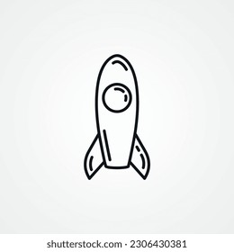space rocket line icon. space rocket web linear icon.
