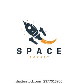 Space Rocket Logo Design, Space Vehicle Technology Vector, Simple Templet Modern Illustration