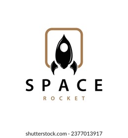 Space Rocket Logo Design, Space Vehicle Technology Vector, Simple Templet Modern Illustration