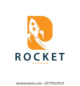 Space Rocket Logo Design, Space Vehicle Technology Vector, Simple Templet Modern Illustration