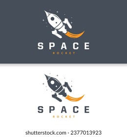 Space Rocket Logo Design, Space Vehicle Technology Vector, Simple Templet Modern Illustration