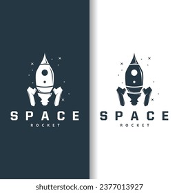 Space Rocket Logo Design, Space Vehicle Technology Vector, Simple Templet Modern Illustration