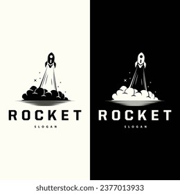 Space Rocket Logo Design, Space Vehicle Technology Vector, Simple Templet Modern Illustration