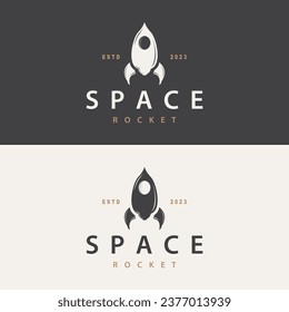 Space Rocket Logo Design, Space Vehicle Technology Vector, Simple Templet Modern Illustration