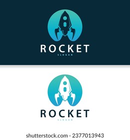 Space Rocket Logo Design, Space Vehicle Technology Vector, Simple Templet Modern Illustration