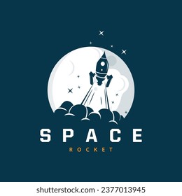 Space Rocket Logo Design, Space Vehicle Technology Vector, Simple Templet Modern Illustration