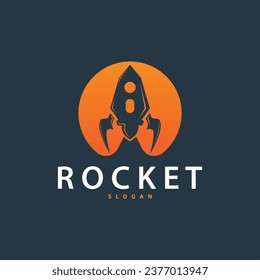 Space Rocket Logo Design, Space Vehicle Technology Vector, Simple Templet Modern Illustration