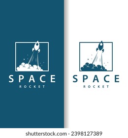 Space Rocket Logo Design, Space Vehicle Technology Vector, Simple Templet Modern Illustration