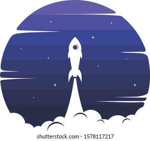 space rocket logo icon sign science technology theme vector art