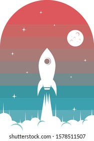 space rocket logo icon sign science technology theme vector art
