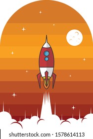 space rocket logo icon sign science technology theme vector art