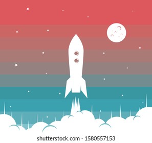 space rocket logo icon sign science technology theme vector art
