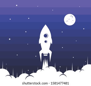 space rocket logo icon sign science technology theme vector art