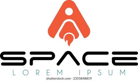Space rocket a logo minimalistic