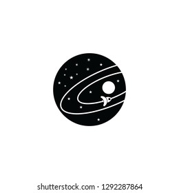 space rocket logo solar system