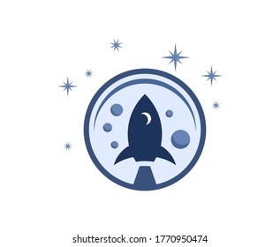 Space rocket logo vector icon 
