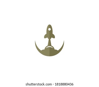 Space rocket logo vector icon 