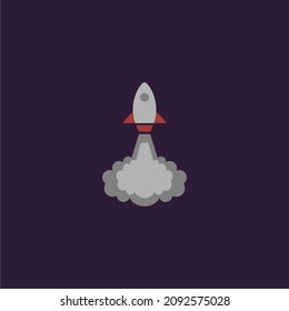 Logo del cohete espacial. Diseño de plantillas de ilustración de vector