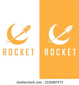 space rocket logo and vector with slogan template