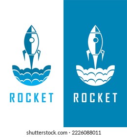space rocket logo and vector with slogan template