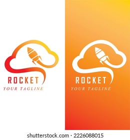 space rocket logo and vector with slogan template