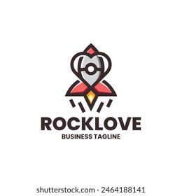 space rocket love logo vector