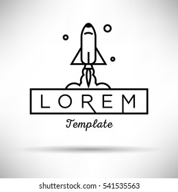 Space Rocket Minimal Sign Vector Design