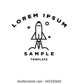 Space Rocket Minimal Sign Vector Design