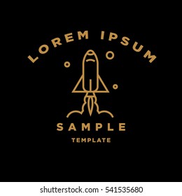 Space Rocket Minimal Sign Vector Design