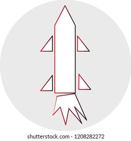 Space Rocket on gray background.Vector