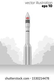 space rocket on launch pad