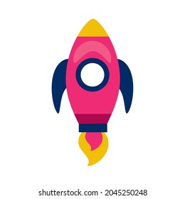 Space rocket on white background