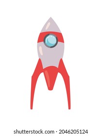 Space rocket on white background