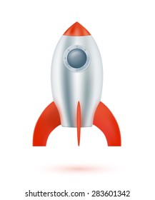 Space rocket on a white background. Vector illustration