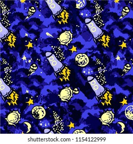 space rocket pattern