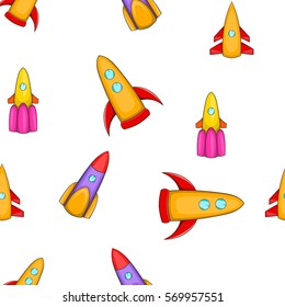 Space rocket pattern. Cartoon illustration of space rocket vector pattern for web design