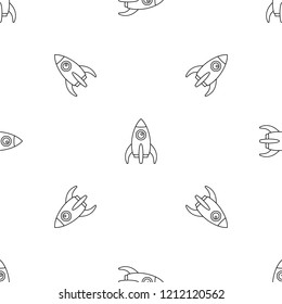 Space rocket pattern seamless vector repeat geometric for any web design