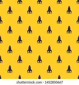 Space rocket pattern seamless vector repeat geometric yellow for any design