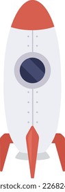 Space rocket ready to launch semi flat color vector object. Launch startup. Editable element. Full sized icon on white. Simple cartoon style spot illustration for web graphic design and animation