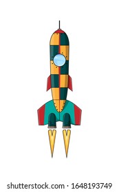 Space rocket. realistic, isolated illustration