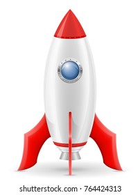space rocket retro spaceship vector illustration isolated on white background