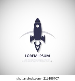 Space rocket ship icon for logo design. Vector illustration of start up or technology innovation isolated