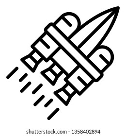 Space rocket ship icon. Outline space rocket ship vector icon for web design isolated on white background