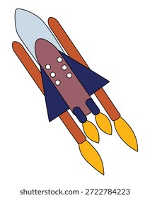 Space rocket ship isolated on a white background